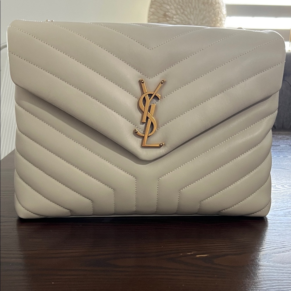 Yves Saint Laurent Beige Quilted Shoulder Bag